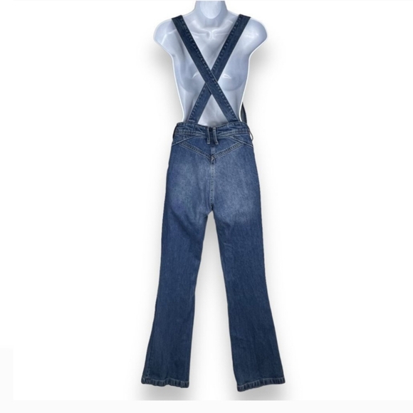 We The Free Camilla Overalls Slim Bootcut Denim Zip Front S - Picture 8 of 15